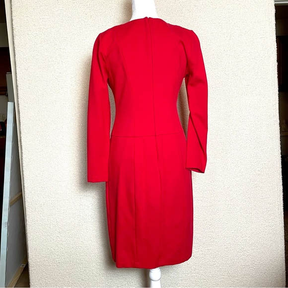 Talbots V-neck Midi Dress with Front Pockets Red Size 2 - Picture 5 of 8